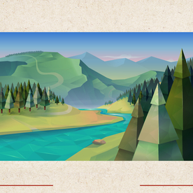 矢量景色 自然风光 手绘 插画