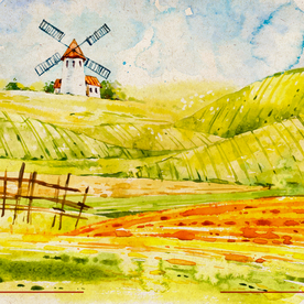 矢量景色 自然风光 手绘 插画