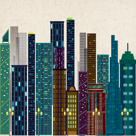 扁平风 矢量图 建筑 高楼