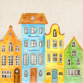 扁平风 矢量图 建筑 高楼