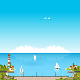 矢量景色 自然风光 手绘 插画