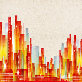 扁平风 矢量图 建筑 高楼