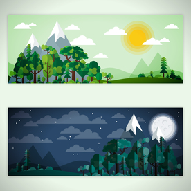 矢量景色 自然风光 手绘 插画