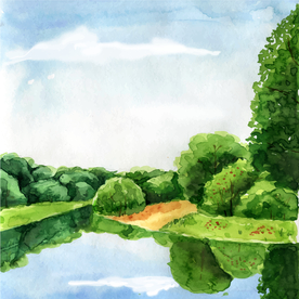 矢量景色 自然风光 手绘 插画