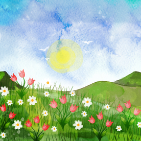 矢量景色 自然风光 手绘 插画