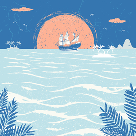 矢量景色 自然风光 手绘 插画