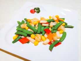 热菜 碧绿白果炒澳带