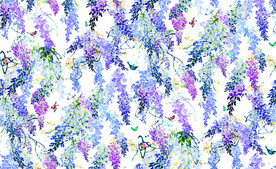 紫藤花碎花裙
