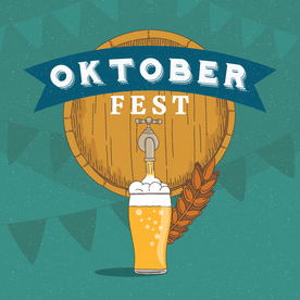 手绘啤酒节概念矢量素材