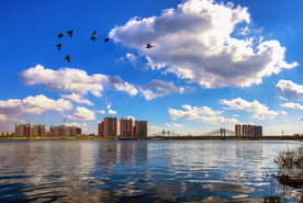 抚顺浑河岸边风光