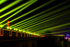 西安古城墙永宁门城墙灯光