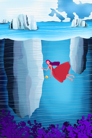 唯美插画探险少女