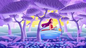 唯美插画探险少女