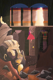 唯美插画探险少女