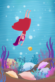 唯美插画探险少女