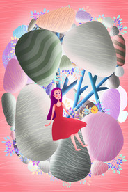 唯美插画探险少女