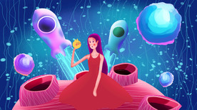 唯美插画探险少女