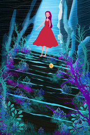 唯美插画探险少女