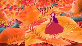 唯美插画探险少女