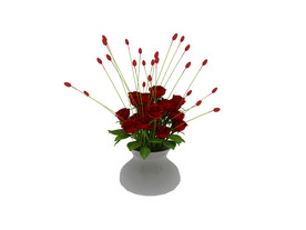 玫瑰花瓶3d模型