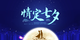 七夕传统节日活动促销宣传展板