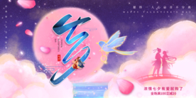 七夕传统节日宣传展板素材