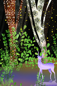 森林麋鹿装饰画