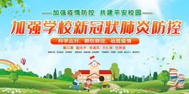校园疫情防护社会公益展板素材