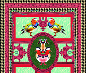 大牌 方巾 鸭子 新款 鸟