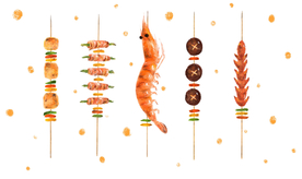 烤虾美食食材海报素材