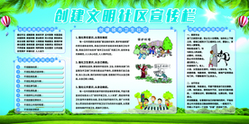 文明社区社会公益宣传展板素材