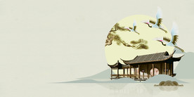 地产活动国风古风背景素材