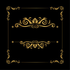 矢量精美金色花纹
