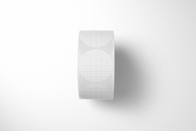 圆卷贴纸样机集