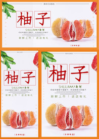 柚子海报展板展架三件套