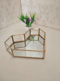 心形北欧风几何玻璃花房摆件