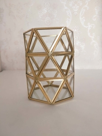 北欧风几何玻璃花房摆件实拍图