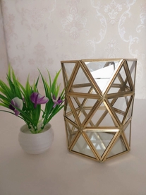 北欧风几何玻璃花房摆件实拍图