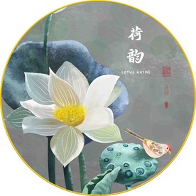 新中式荷花装饰画