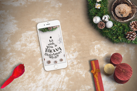 温馨圣诞插画背景装饰海报图片