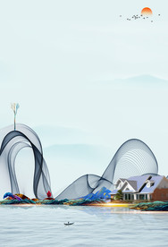 地产复古活动宣传海报背景素材