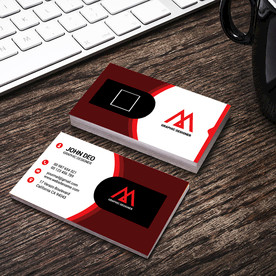 黑红简约名片正反双面PSD模板