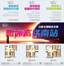 地产三宫格高铁配套朋友圈