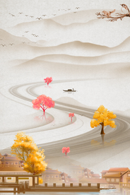 地产复古活动宣传背景海报素材