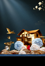 地产复古活动宣传背景海报素材