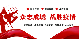 众志成城抗疫情社会公益海报素材
