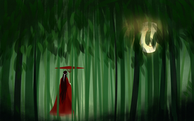 中元节人物国风古风背景海报素材