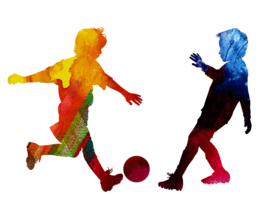 人物足球运动剪影合成背景素材