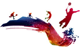 人物羽毛球运动合成背景素材