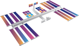 宇宙星空宇航员飞船插画图片